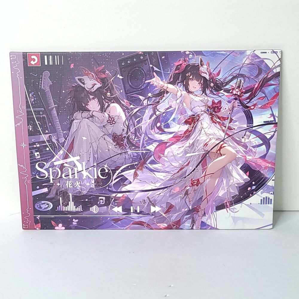 Sparkle Singing Purple Waifu Card Anime Girl Wall Art Oversized Board A5
